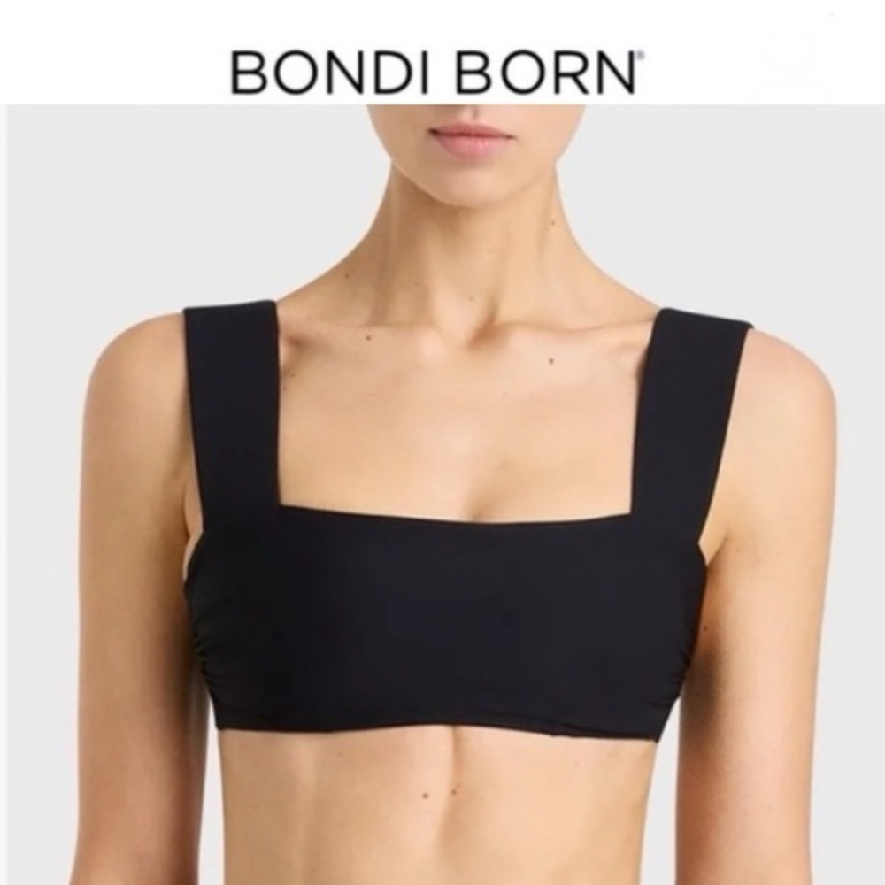 BONDI BORN Elle Bikini Black Top Sz S NWT